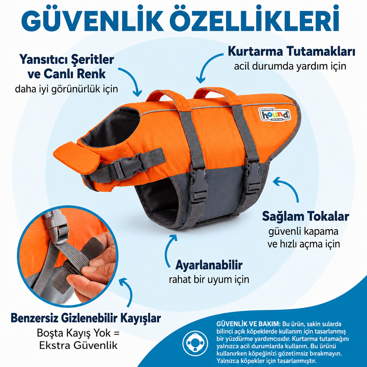 Reflektif Ayarlanabilir Köpek Can Yeleği