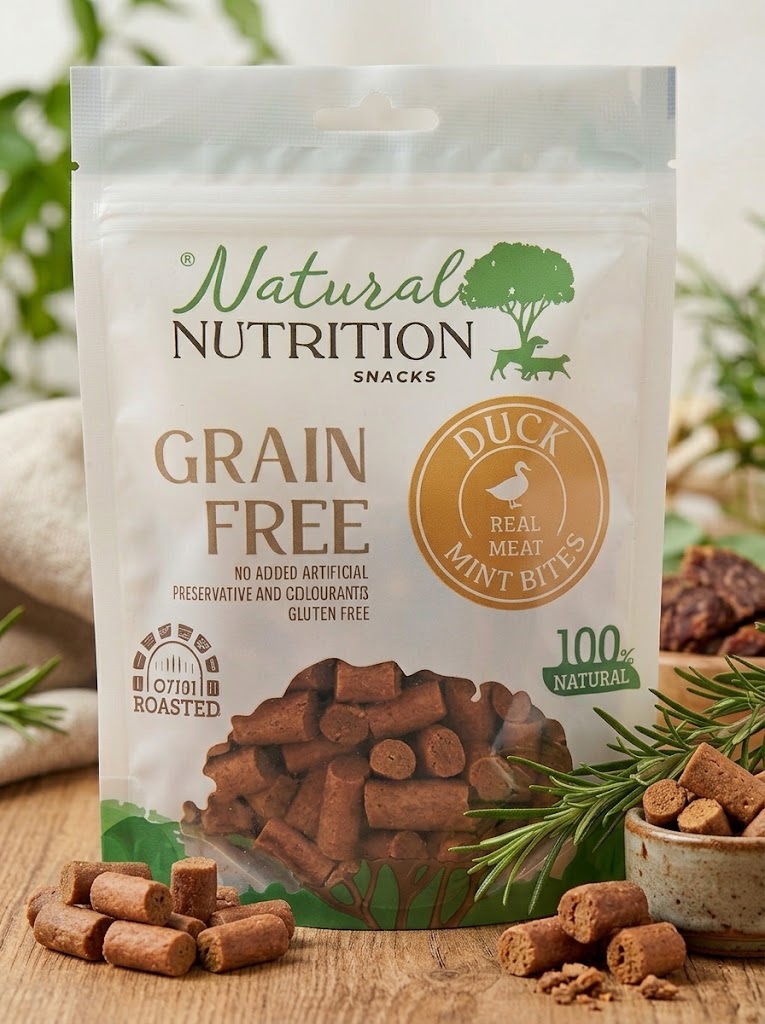 Natural Nutrition Ördek Eti Minik Taneler Köpek Ödülü Grain Free (Tahılsız) Yüksek Proteinli Fırında Kavrulmuş